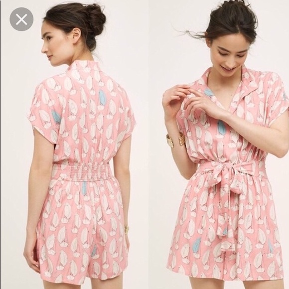 Anthropologie Sailboat Romper Size 2 Maeve - Picture 2 of 5